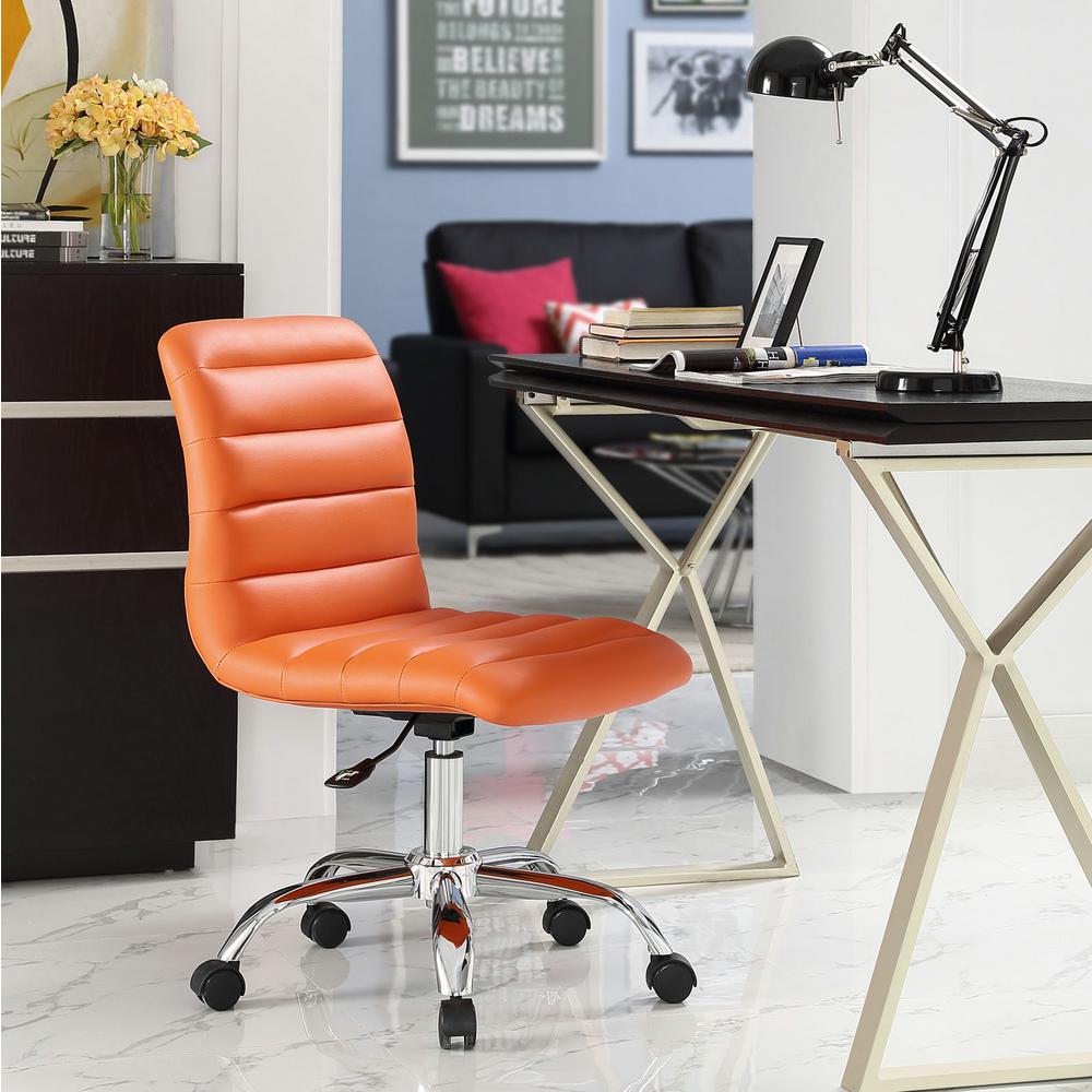 Modway Ripple Armless Mid Back Vinyl Swivel Computer Desk Office Chair - Computer Chair - BUILDMYPLACE