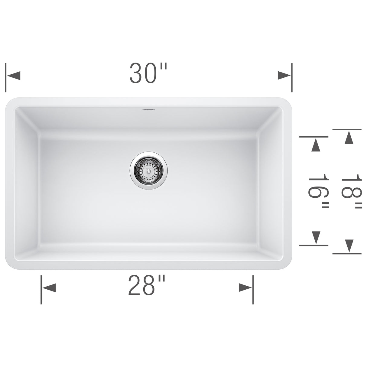 Blanco Precis 30 inch Single Bowl Silgranit Undermount Kitchen Sink