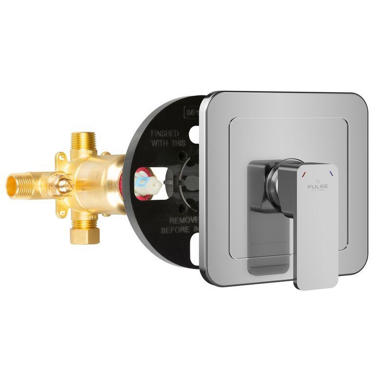 Tru-Temp Mixing Valve - 7.25X 7.25 X 5 -Square - 1/2"Rough-In Valve - Bathroom Plumbing Fixture
