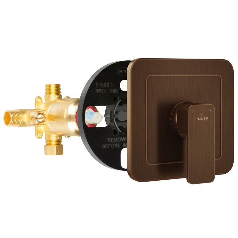 Tru-Temp Mixing Valve - 7.25X 7.25 X 5 -Square - 1/2"Rough-In Valve - Bathroom Plumbing Fixture