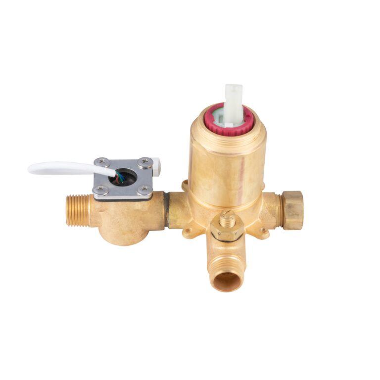 LED TruTemp Pressure Balance Valve W/ Rough-In Valve Trim Kit - 1/2" NPT - Round - Bathroom Plumbing Fixture