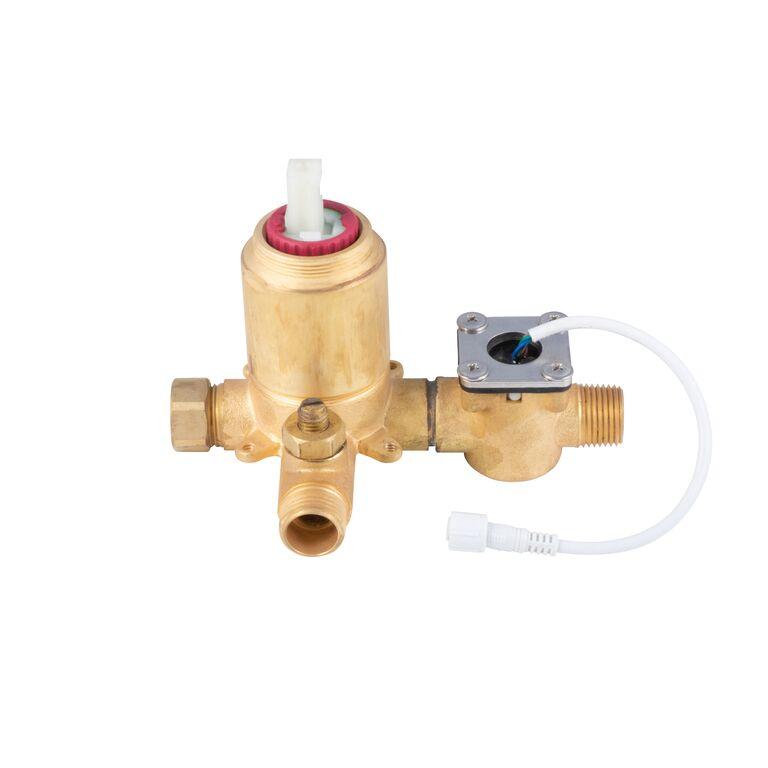 LED TruTemp Pressure Balance Valve W/ Rough-In Valve Trim Kit - 1/2" NPT - Round - Bathroom Plumbing Fixture