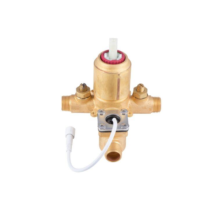 LED TruTemp Pressure Balance Valve W/ Rough-In Valve Trim Kit - 1/2" NPT - Round - Bathroom Plumbing Fixture