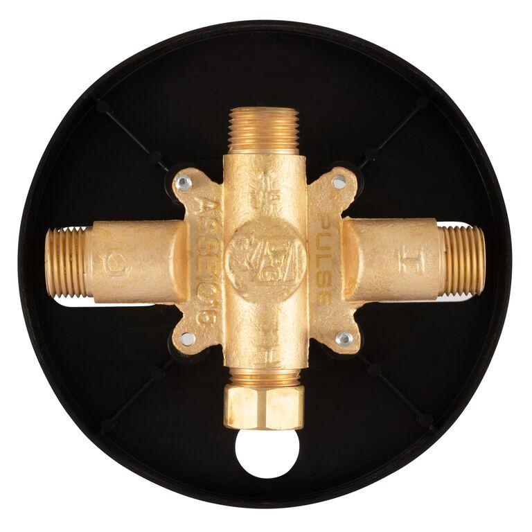 Tru-Temp Mixing Valve - 7.25X 7.25 X 5 -Square - 1/2"Rough-In Valve - Bathroom Plumbing Fixture