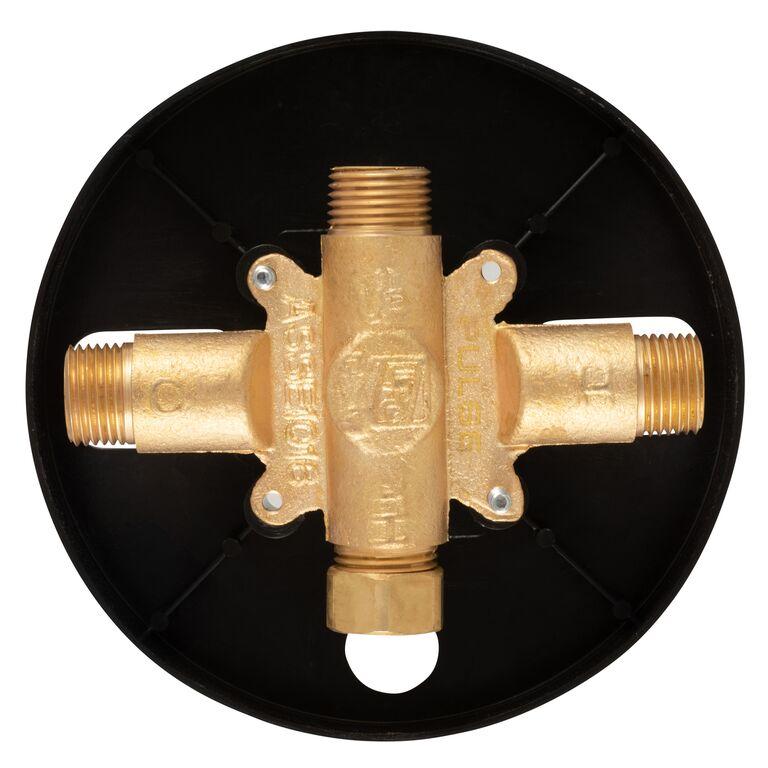Tru-Temp Mixing Valve - 7.25X 7.25 X 5 -Square - 1/2"Rough-In Valve - Bathroom Plumbing Fixture