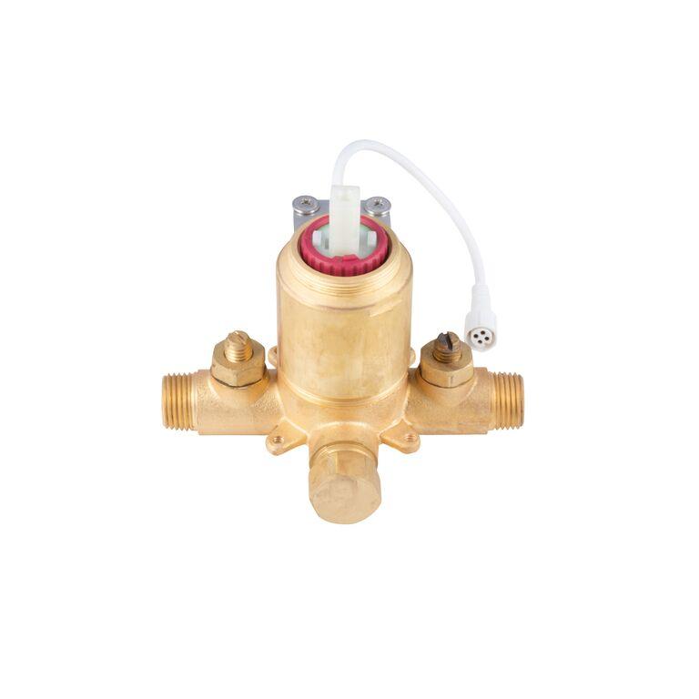 LED TruTemp Pressure Balance Valve W/ Rough-In Valve Trim Kit - 1/2" NPT - Round - Bathroom Plumbing Fixture