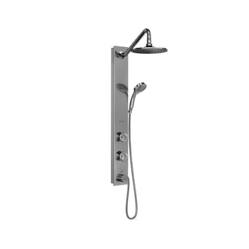 Stainless Steel Bathroom Shower System - Brushed Aloha - Durable ABS - Brass Diverter - Surface Mounted Shower System