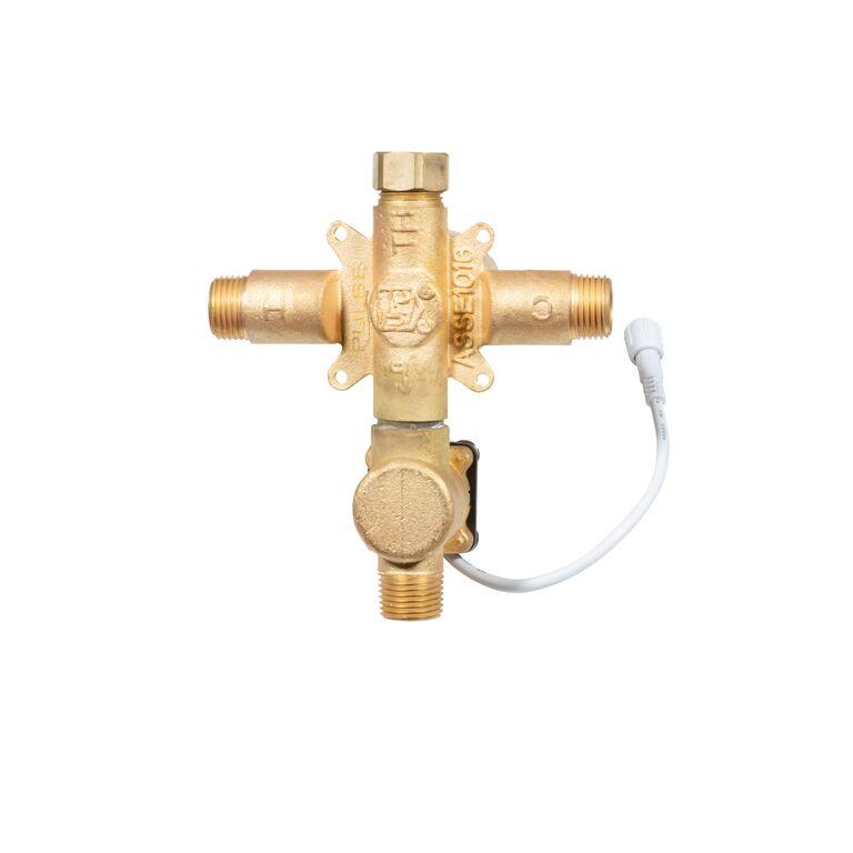 LED TruTemp Pressure Balance Valve W/ Rough-In Valve Trim Kit - 1/2" NPT - Round - Bathroom Plumbing Fixture