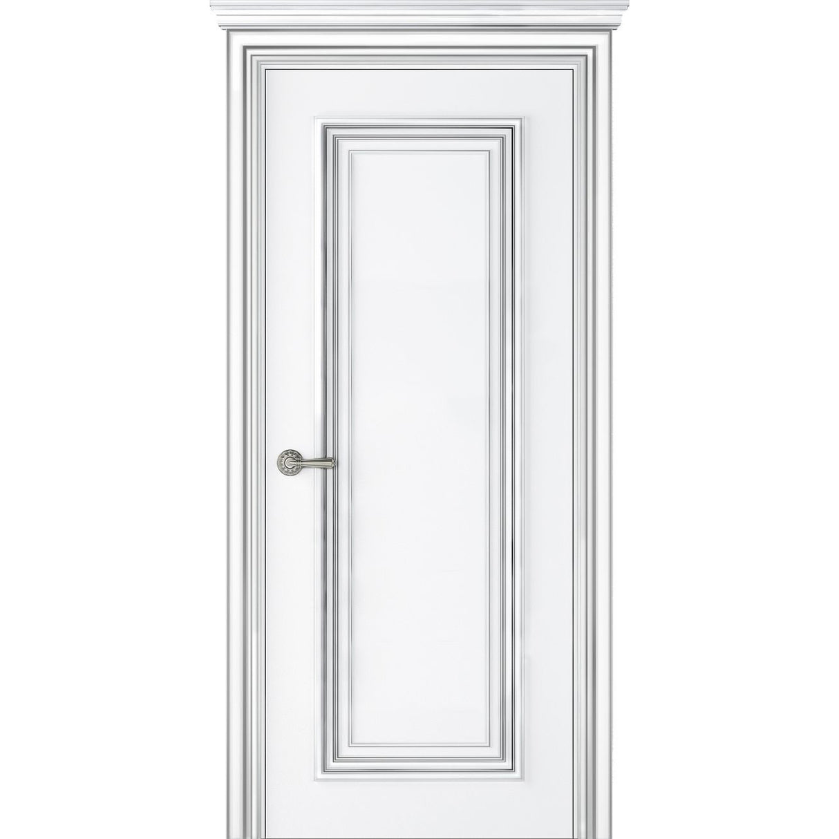 Palazzo 1 Polar White Silver Patina Modern Interior Door