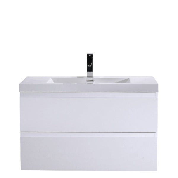 Brooklyn Floating / Wall Mounted Bathroom Vanity With Acrylic Sink