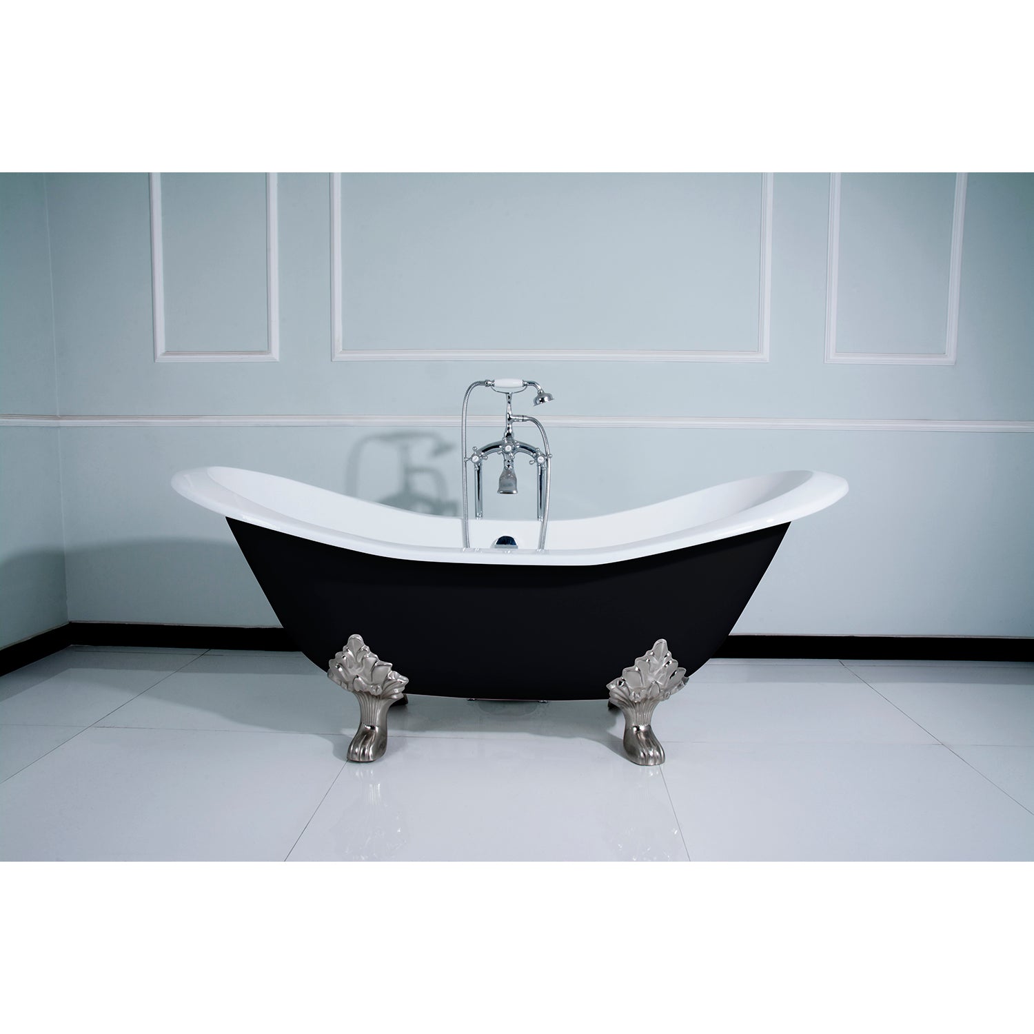 Cast Iron Double Slipper Clawfoot Tub (No Faucet Drillings)