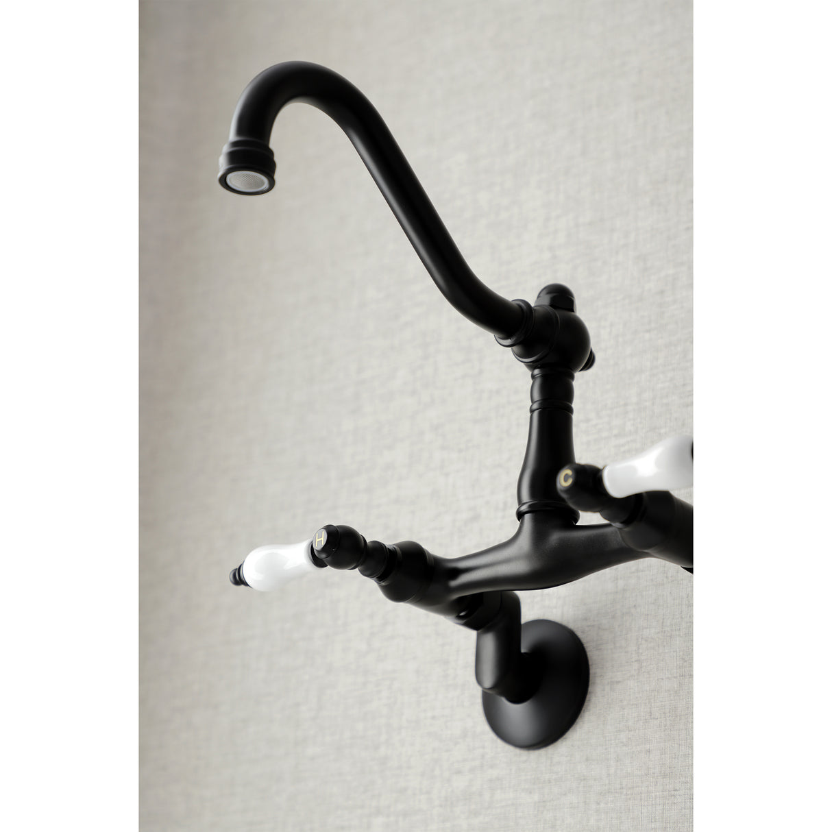 Vintage 6 Inch Adjustable Center Wall Mount Kitchen Faucet