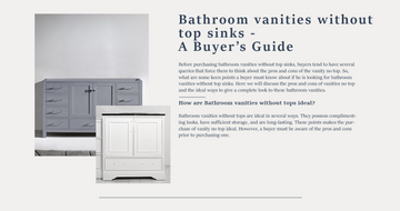 Bathroom Vanities Without Top Sinks - A buyer’s guide