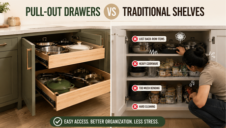 Pull-Out Drawers vs Traditional Shelves: Why Homeowners Switch