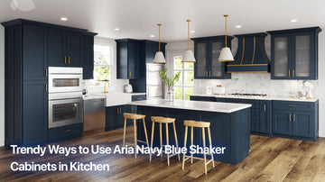 Trendy Ways to Use Aria Navy Blue Shaker Cabinets in Kitchen