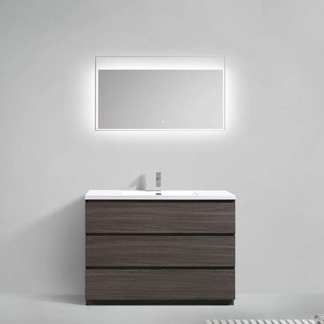 Dark Gray Oak Bathroom Vanities With Tops