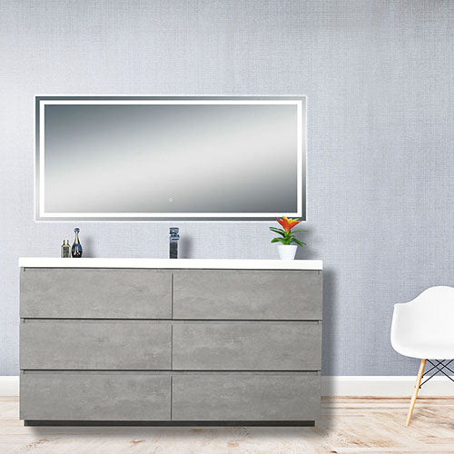 Cement Gray Bathroom Vanities With Tops