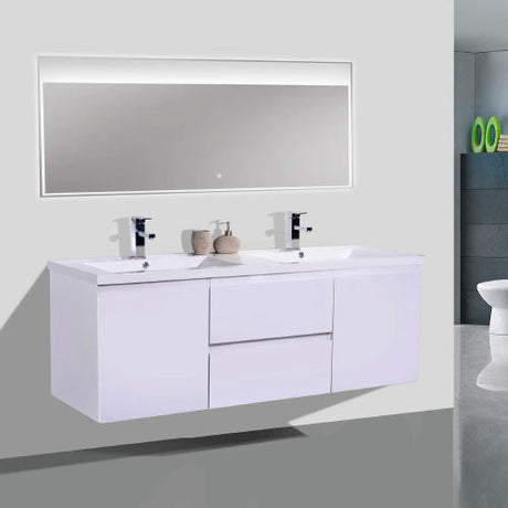 High Gloss White Bathroom Vanities With Tops