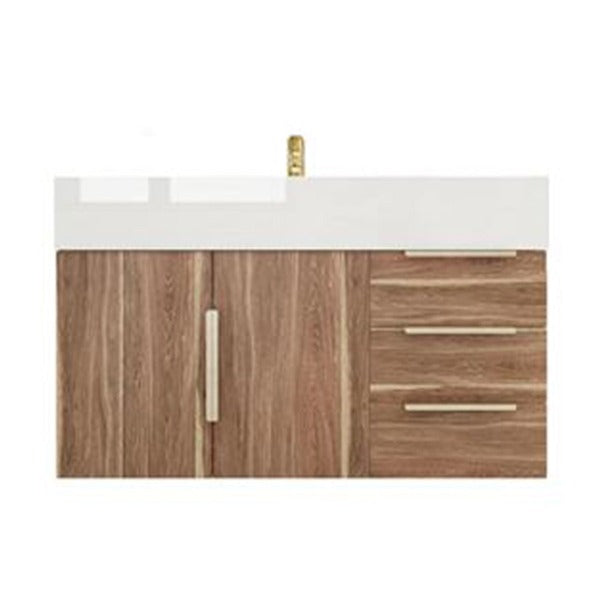 Blossom 36 In. Floating Single Sink Bathroom Vanity With Acrylic Sink Top & Aluminum Alloy Frame