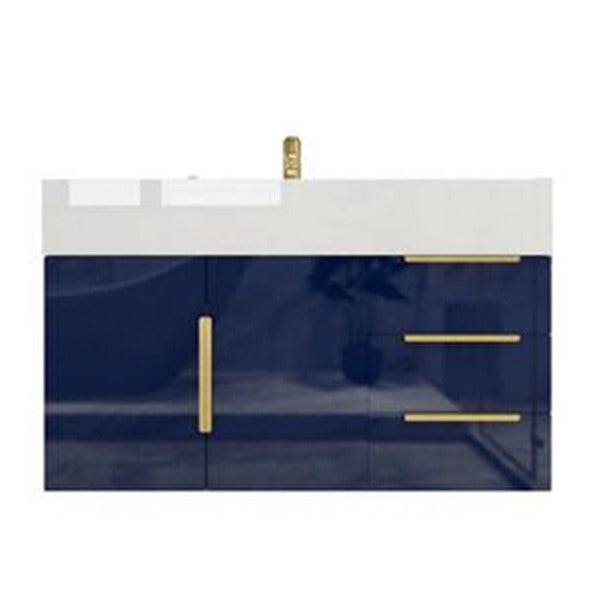 Blossom 36 In. Floating Single Sink Bathroom Vanity With Acrylic Sink Top & Aluminum Alloy Frame
