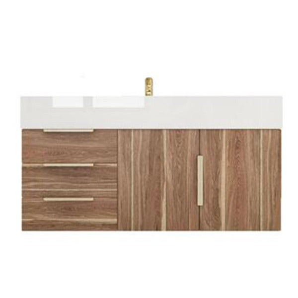 Blossom 42 In. Floating Single Sink Bathroom Vanity With Acrylic Sink Top, Left Side Drawers & Aluminum Alloy Frame