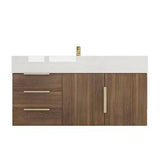 Blossom 42 In. Floating Single Sink Bathroom Vanity With Acrylic Sink Top, Left Side Drawers & Aluminum Alloy Frame