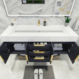 Blossom 60 In. Floating Single Sink Bathroom Vanity With Acrylic Sink Top, Drawers & Aluminum Alloy Frame