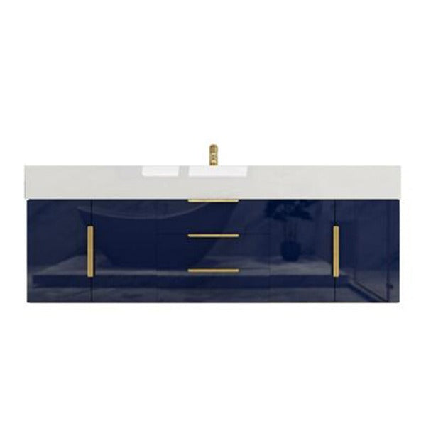 Blossom 60 In. Floating Single Sink Bathroom Vanity With Acrylic Sink Top, Drawers & Aluminum Alloy Frame