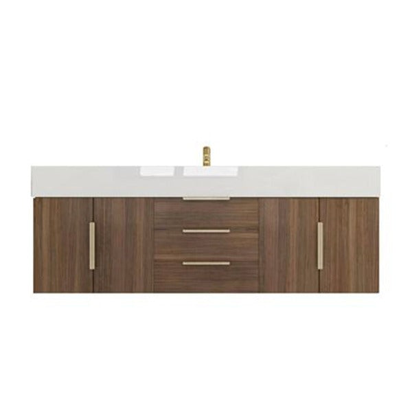 Blossom 60 In. Floating Single Sink Bathroom Vanity With Acrylic Sink Top, Drawers & Aluminum Alloy Frame