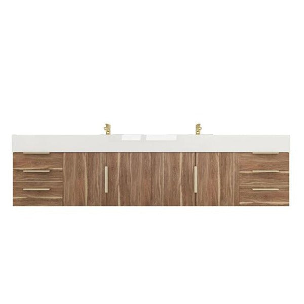 Blossom 84 In. Floating Double Sink Bathroom Vanity With Acrylic Sink Top & Aluminum Alloy Frame