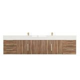 Blossom 84 In. Floating Double Sink Bathroom Vanity With Acrylic Sink Top & Aluminum Alloy Frame