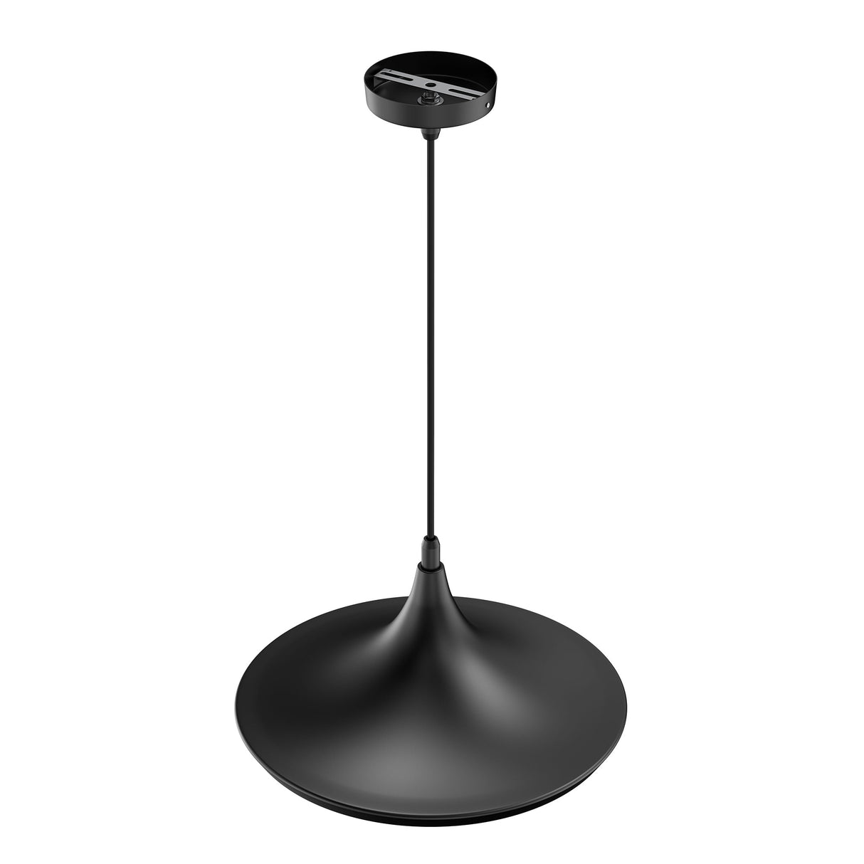 matte-black-trumpet-shaped-pendant-light