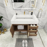Blossom 36 In. Floating Single Sink Bathroom Vanity With Acrylic Sink Top & Aluminum Alloy Frame