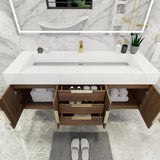 Blossom 60 In. Floating Single Sink Bathroom Vanity With Acrylic Sink Top, Drawers & Aluminum Alloy Frame