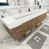 Blossom 84 In. Floating Double Sink Bathroom Vanity With Acrylic Sink Top & Aluminum Alloy Frame
