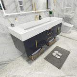 Blossom 60 In. Floating Single Sink Bathroom Vanity With Acrylic Sink Top, Drawers & Aluminum Alloy Frame