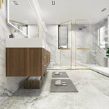 Blossom 84 In. Floating Double Sink Bathroom Vanity With Acrylic Sink Top & Aluminum Alloy Frame