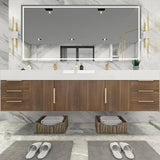 Blossom 84 In. Floating Double Sink Bathroom Vanity With Acrylic Sink Top & Aluminum Alloy Frame