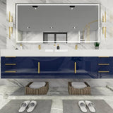 Blossom 84 In. Floating Double Sink Bathroom Vanity With Acrylic Sink Top & Aluminum Alloy Frame