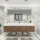 Blossom 84 In. Floating Double Sink Bathroom Vanity With Acrylic Sink Top & Aluminum Alloy Frame