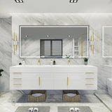Blossom 84 In. Floating Double Sink Bathroom Vanity With Acrylic Sink Top & Aluminum Alloy Frame