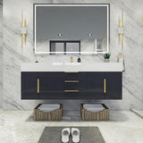 Blossom 60 In. Floating Single Sink Bathroom Vanity With Acrylic Sink Top, Drawers & Aluminum Alloy Frame