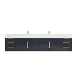 Blossom 84 In. Floating Double Sink Bathroom Vanity With Acrylic Sink Top & Aluminum Alloy Frame