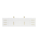 Blossom 84 In. Floating Double Sink Bathroom Vanity With Acrylic Sink Top & Aluminum Alloy Frame