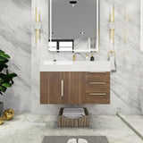 Blossom 36 In. Floating Single Sink Bathroom Vanity With Acrylic Sink Top & Aluminum Alloy Frame