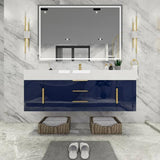 Blossom 60 In. Floating Single Sink Bathroom Vanity With Acrylic Sink Top, Drawers & Aluminum Alloy Frame