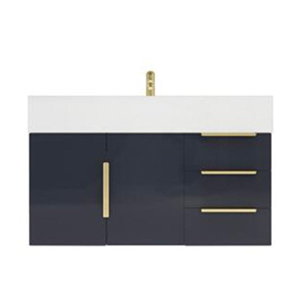 Blossom 36 In. Floating Single Sink Bathroom Vanity With Acrylic Sink Top & Aluminum Alloy Frame