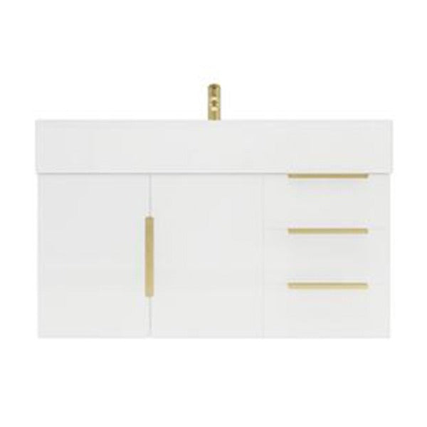 Blossom 36 In. Floating Single Sink Bathroom Vanity With Acrylic Sink Top & Aluminum Alloy Frame