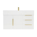 Blossom 36 In. Floating Single Sink Bathroom Vanity With Acrylic Sink Top & Aluminum Alloy Frame