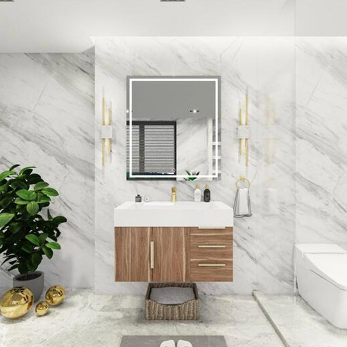 Blossom 36 In. Floating Single Sink Bathroom Vanity With Acrylic Sink Top & Aluminum Alloy Frame
